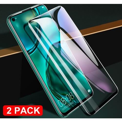 For Huawei P40 Lite Tempered Glass Full Cover Screen Protector For HUAWEI P 40 Lite Global 2020 Armor Glass Film (2 Pack)