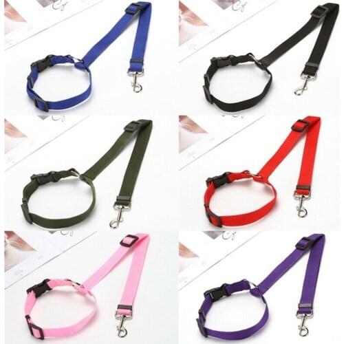 Safety Harness Restraint Dog Cats Collar Seat Belt Lead Clips Pet Dog Leash Auto Van Journey Travel Car Interior Dog Accessories