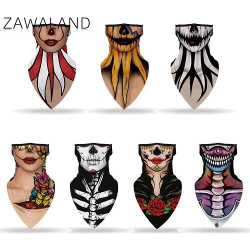 Zawaland Halloween Funny Big Mouth Balaclava Bandana Ski Face Scarfs Headwear Outdoors Neckerchief Triangular Scarves Women Men
