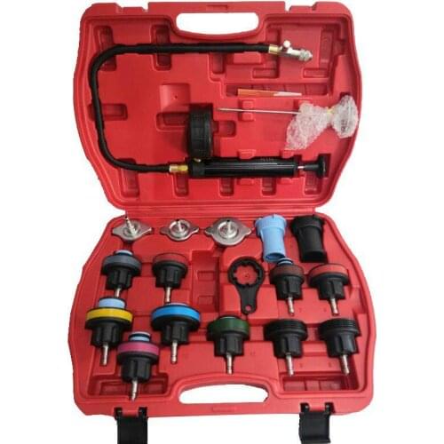 Universal 18 Pcs Radiator Pressure Tester Tool Kit Cooling System Testing Tool Vacuum Vehicle Universal For VW Audi BMW Ford