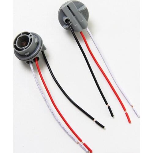2Pcs 1157 BAY15D For Brake Stop Turn Signal Light Bulb Socket Connector Lamp Holder LED Light Plug Adapter Sockets Extended Wire