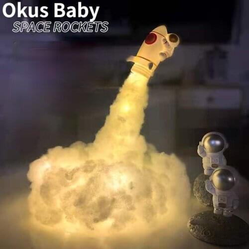2021 Special DIY LED Clouds Rocket Lamp Children Kids Bedroom Decorative Night Light Birthday Creative Gifts