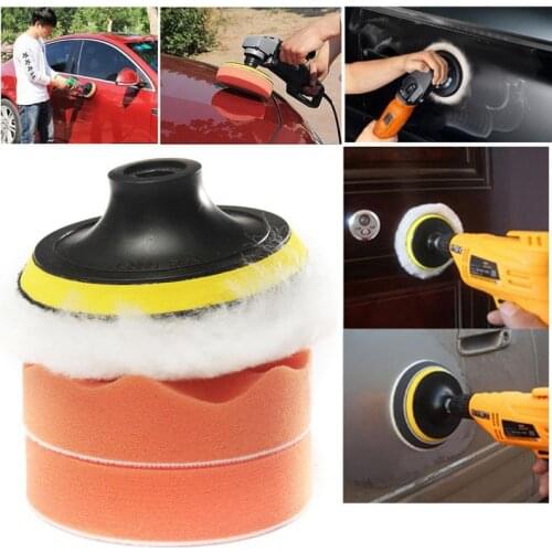 3 inch car polishing disc 80MM self-adhesive polishing waxing 7 piece set wool wheel wave flat sponge wheel beauty waxing TSLM1