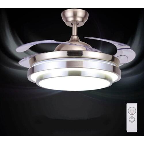 42inch Modern Ceiling Fans with Lights Remote Control Invisible Led Fan Lamp Blade For Living Room Home Decor Luminaire 110/220V