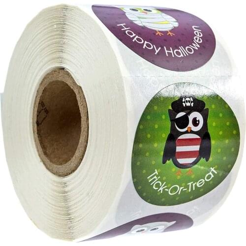 50-500pcs Happy Halloween Childrens Toy Animal Thank you Sticker DIY Halloween Gift Stickers Labels Horror Creation Decoration