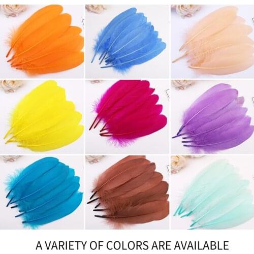 50pcs Colored Goose Feather 15-20CM Natural White DIY Craft Jewelry Clothing Feathers For Party Christmas Decoration