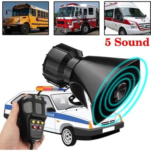 80% Hot Sell 12V 100W 5 Tones Universal Car Truck Vehicle Loud Sound Warning Alarm Siren Horn