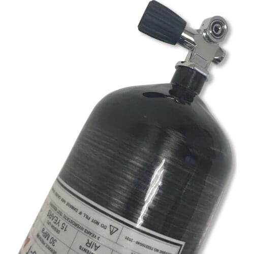 ACECARE Paintball air gun carbon tank mini scuba tank 9.0L 4500psi carbon fiber gas cylinder with YOKE diving valve AC30951
