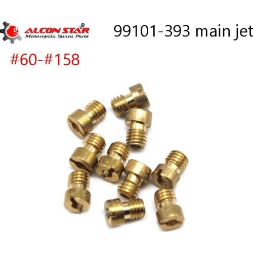 Alconstar-10 Pcs Keihin 99101-393 Carburetor Main Jet Kit For Honda CB250 CB400F CX500 CB600F CBR600F VB VD VE Dit Pit Bike Carb
