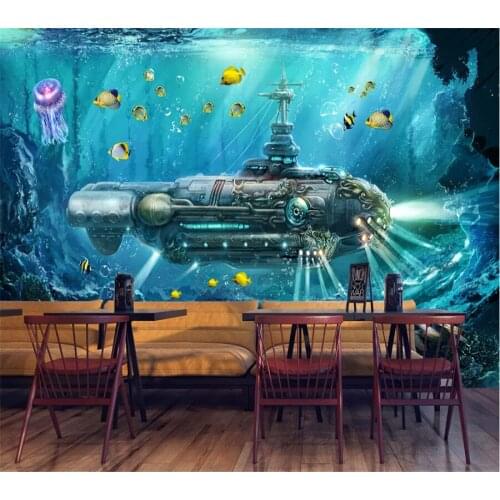 Beibehang Custom wallpaper 3d submarine underwater world TV background wall paper decoration painting papel de parede wallpaper