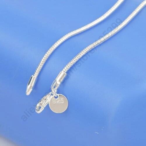 One Piece Retail 16-24Inch Fashion Charm 925 Sterling Silver Smooth Snake Necklace Chain Jewelry Fit For Man Woman
