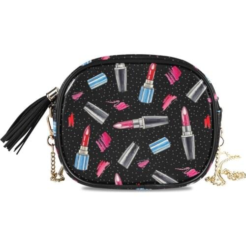 Black Bags For Womens 2020 High Quality lipstick print Female Handbag Chain Shoulder Crossbody Bag Fashion Women Messenger Bag