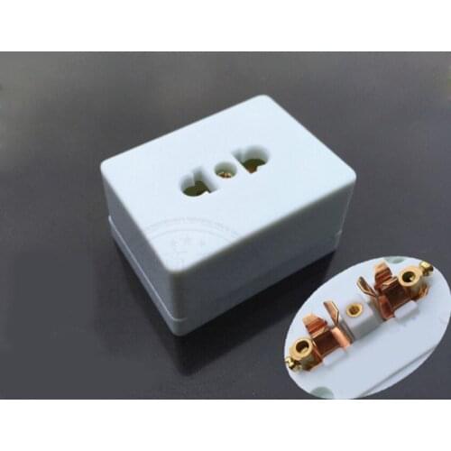 Electrical Socket Surface Mounted 2 Round Holes Wall Power Socket 10A Outlet White for Battery Car Charging