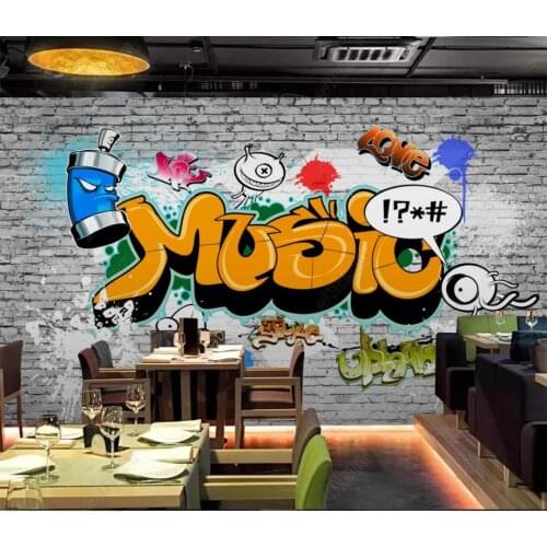 Custom photo wallpapers 3d murals wallpaper for walls 3 d European and American retro graffiti bar restaurant background wall