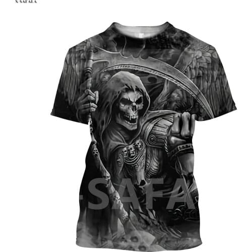 Skull Tattoo God Dragon Skull 3D Fashion All Over Printed Round Neck T-Shirt Men Women Harajuku Casual Tee Top