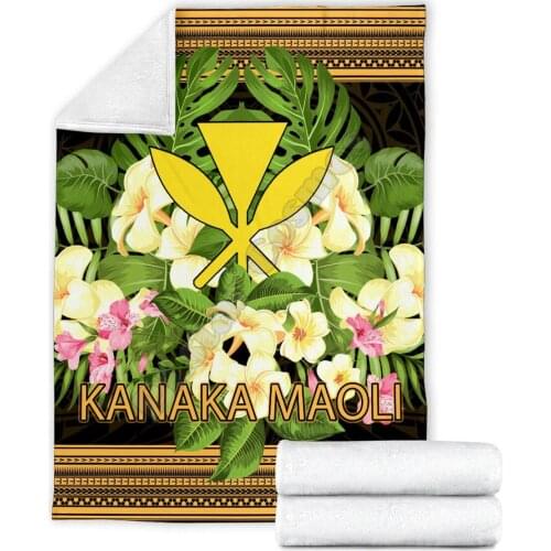 Hawaii Kanaka Maoli Premium Blanket Polynesian Gold Patterns printed Wearable Blanket Adults/kids Fleece Blanket Sherpa Blanket