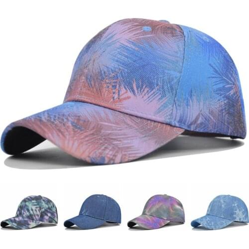 Hot New Tie-Dyed Baseball Cap Fashion Leaf Pattern Hat Cap Simple Sunscreen Casual Hat For Adult Men And Women