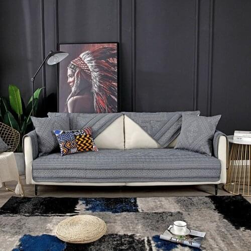 Fine Nordic Embroidery Sofa Cover Cotton Slip-resistant Sofa Towel Chair Covers Mats Living/Drawing Room Decorative L-Shaped