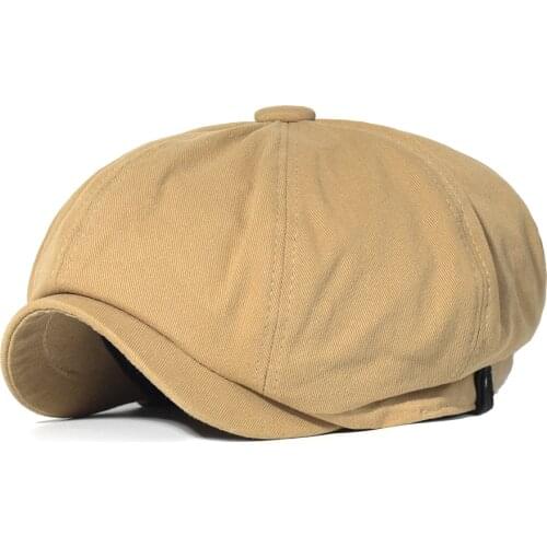 Cotton Newsboy Cap Men Women Gatsby Retro Hat Driver Flat Caps Spring Autumn Casual Beret Cap Solid Soft Driver Flat Caps