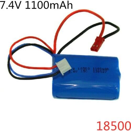 7.4V 1100mAH Lipo Battery For Remote control helicopter Li-po battery 7.4 V 1100 mAH 15C discharge 18500 toy battery Cylindrical