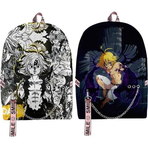 The Seven Deadly Sins Meliodas 3D Backpack Anime School Bags Women Men Harajuku Travel Bags College Laptop Backpack