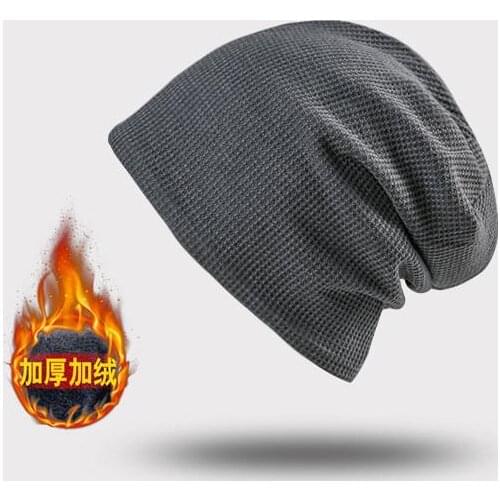 2021 polyester Solid Color Thicken knitted hat winter warm hat Skullies cap beanie hat for Men and Women 06