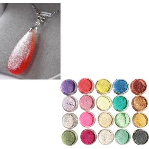 20 Pcs/set Pearlescent Powder Manual DIY Jewelry Filler Crystal Mud Epoxy Resin Color Dye Pigment M2EA