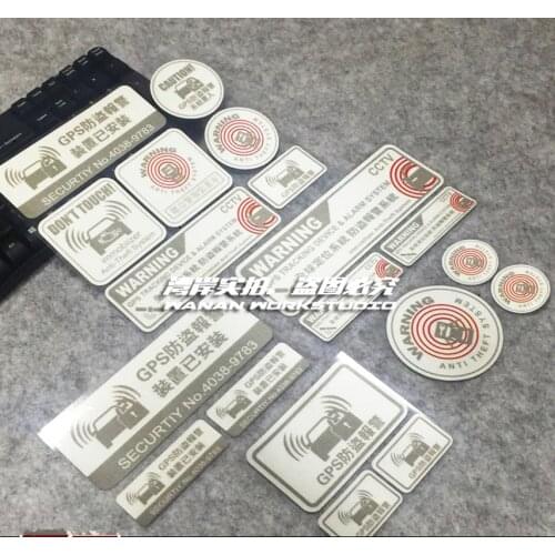 Warning GPS TRACKING Anti-Theft System DO NOT TOUCH Car Stickers SECURITY MS Motorcycle Decals