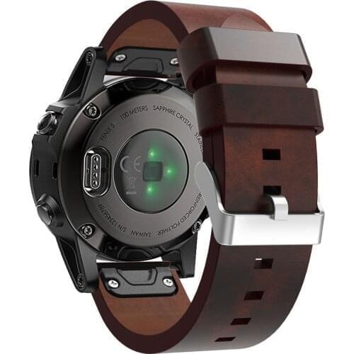 For Garmin Fenix 5 Watch Strap Quick install Genuine Leather Wrist Strap 22MM Watch Band Accessories Bracelet Fenix 5 Watchband