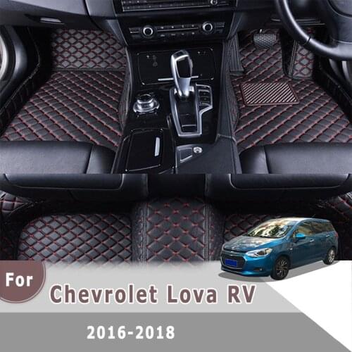 RHD Carpets For Chevrolet Lova RV 2018 2017 2016 Waterproof Leather Car Floor Mats Custom Auto Interior Accessories Rugs Parts