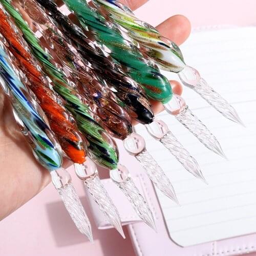 1PC Handmade Vintage Glass Dip Dipping Pen Filling Ink Signature Calligraphy Fountain Pen Art DIY Crafts Painting Home Supplies