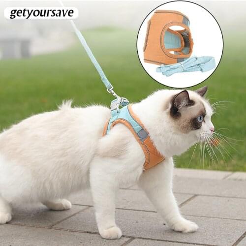 Luminous Harness for Cats Leash with Pull Adjustable Harness for Small Dogs Puppy Accessories Vest-style Pets Kitten Collar