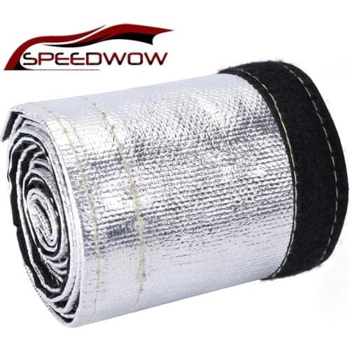SPEEDWOW 2cm 2.5cm 3cm Glass Fibre Metallic Heat Shield Thermal 6 Feet Sleeve Insulated Wire Hose Cover Shroud Car Accessories