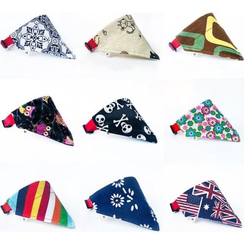 Triangular Cat Dog Bandana Bibs Collar Adjustable Pet Puppy Neckerchief Scarf Waterproof Saliva Towel for Small Medium Large Dog