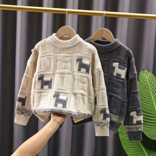 Boys Sweater Kids Outwear Tops Jackets 2021 In Stock Fleece Thicken Warm Winter Autumn Costume Teenage Children Clothing