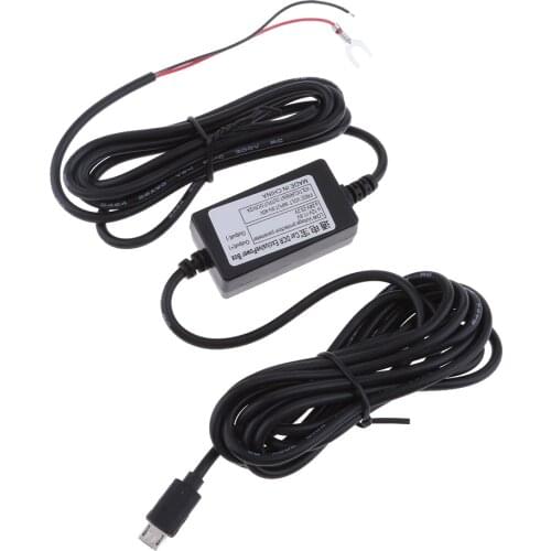 Hard Wire Charger Micro USB 3.5m 12V-5V For Car GPS DVR Camcorder Recorder