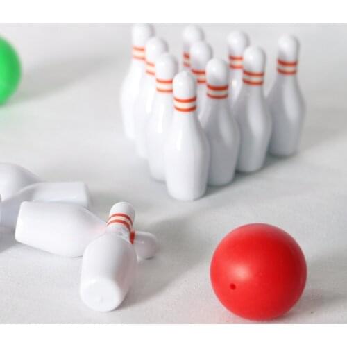 1 Set 1:12 Dollhouse Miniature Mini Bowling Set Model Outdoor Toy Accessories Simulation Sporting Goods