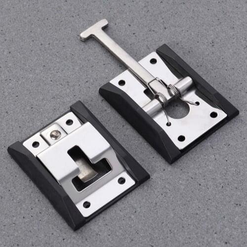 1 Pair Metal T-style Entry Door Catch Stainless Steel Holder for RV Camper Trailer
