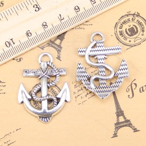18pcs Jewelry Charms anchor rope 40x38mm Antique Silver Plated Pendants Making DIY Handmade Tibetan Silver Jewelry