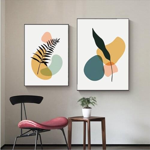 Abstract Pop Art Bohemian Botanical Posters and Prints Kitchen Wall Art Pictures Plants Boho Canvas Painting Living Room Decor