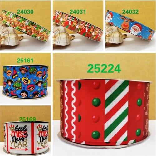 Free shipping 50 yard Christmas ribbon printed grosgrain ribbon 25224