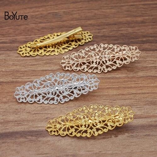 BoYuTe (20 Pieces/Lot) 24*64MM Filigree Welding 45MM Hair Clip Vintage Style DIY Hair Accessories Materials