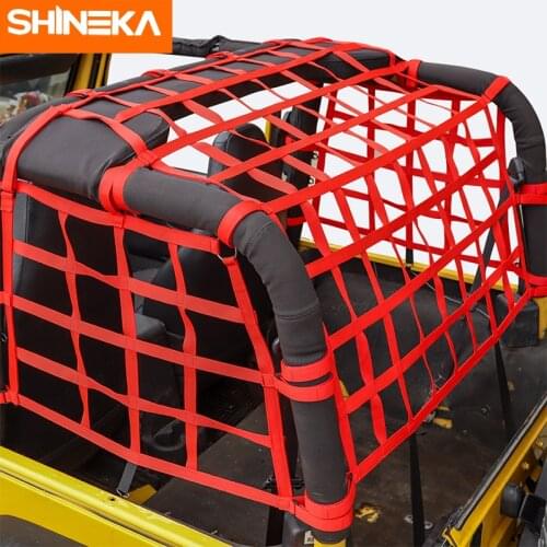 SHINEKA Car Cover For Jeep Wrangler TJ 1997-2006 Car Trunk Roof Luggage Carrier Cargo Net Storage Net For Jeep Wrangler TJ