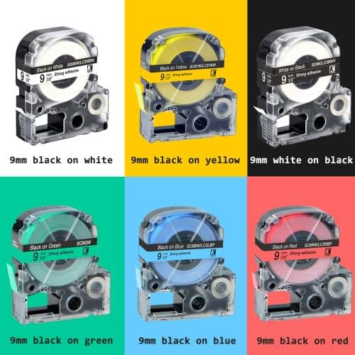 CIDY 6 ROLLS wholesale 9MM SD9KW SS9KW SC9GW SC9YW SC9BW SC9RW laminated tape for kingjim/epson with factory price