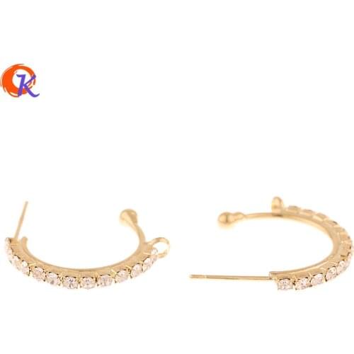Cordial Design 50Pcs 16*20MM Jewelry Accessories/Rhinestone Claw Earrings Stud/Arc-shaped/DIY Parts/Hand Made/Earrings Making