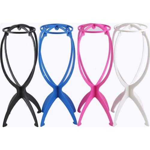 1PC Colorful Ajustable Wig Stands Plastic Hat Display Wig Head Holders 17x36Cm Mannequin Head Stand Portable Folding Wig Stand