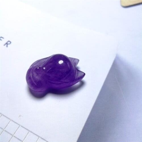 Hot Natural Amethyst Crystal stone carving fox quartz pendant hand carved gemstones for gift