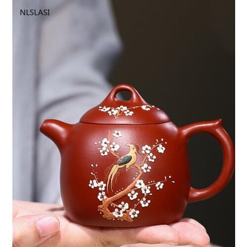 Chinese Yixing tea pot Purple Clay Plum blossom teapot Pure Handmade Tea set filter kettle Customized gifts Authentic 150ml