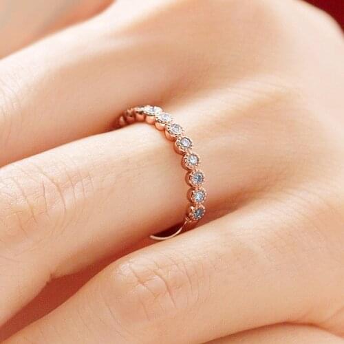 14K Rose Gold Rings for Women Wedding Bands Diamond Rings for Luxury Anniversary Classic Round Gold Ring Fine Jewelry Christmas