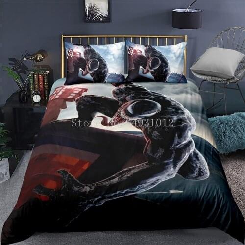 3D Venom Bedding set Quilt Cover Sets Bedclothes Bed US AU UK Size Marvel Superhero as Kids Boys Adult Birthday Present Gift